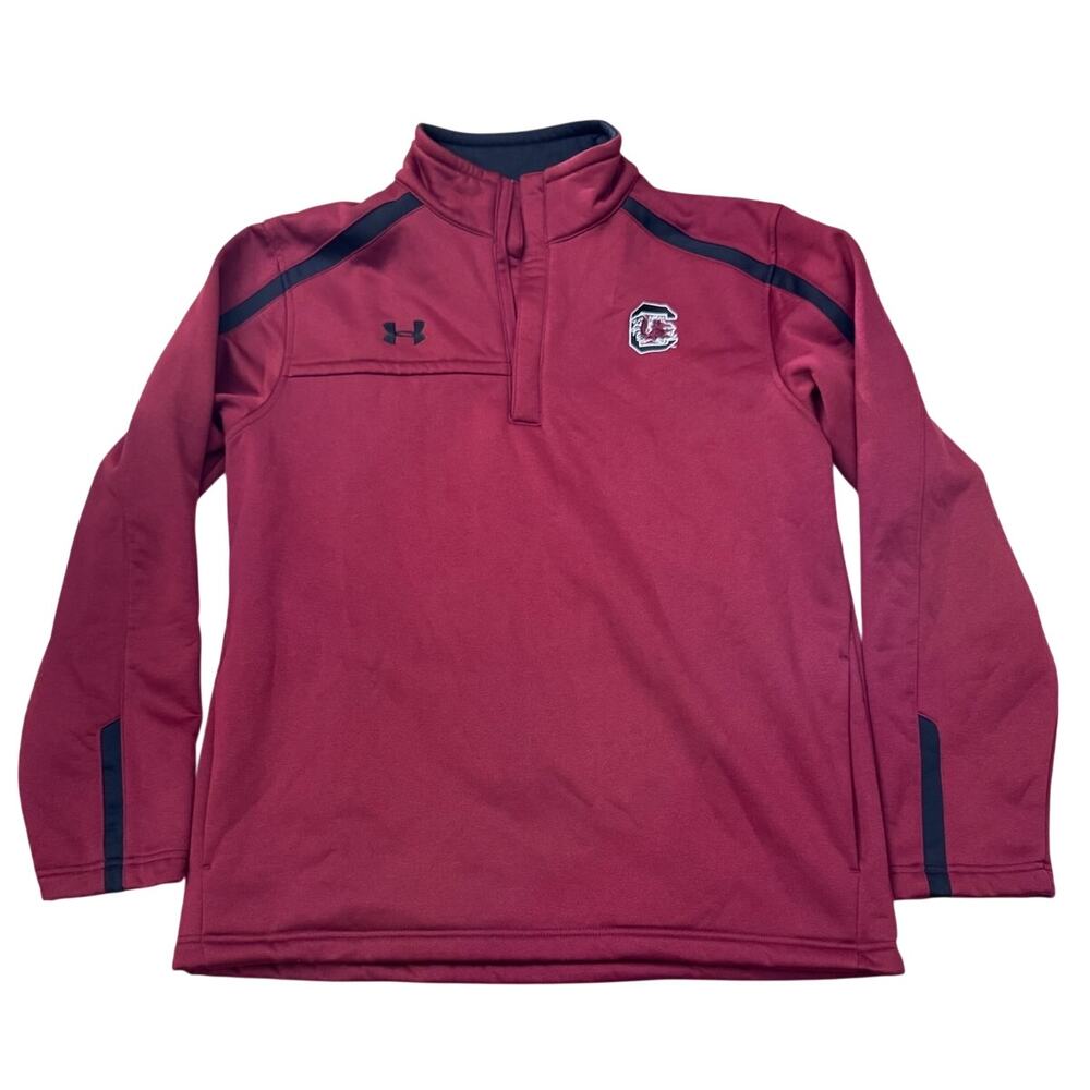 South Carolina Gamecocks NCAA Under Armour red Henley Zip up sweatshirt Large